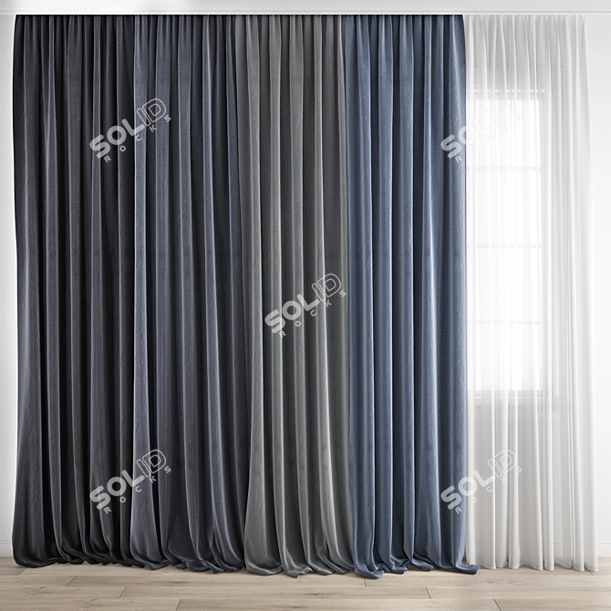 Modern Polygonal Curtain Model 3D model image 7