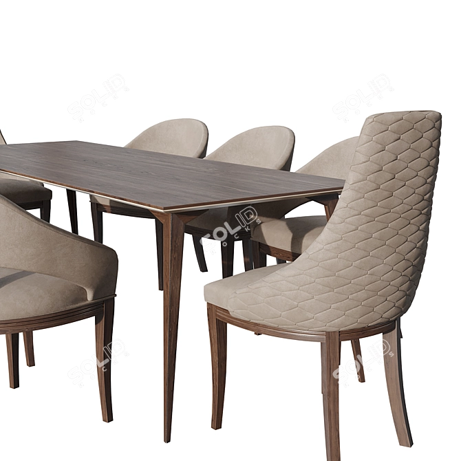 9-Piece Modern Long Dining Set 3D model image 4