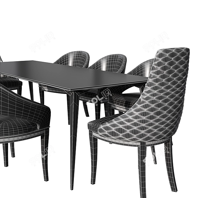 9-Piece Modern Long Dining Set 3D model image 6