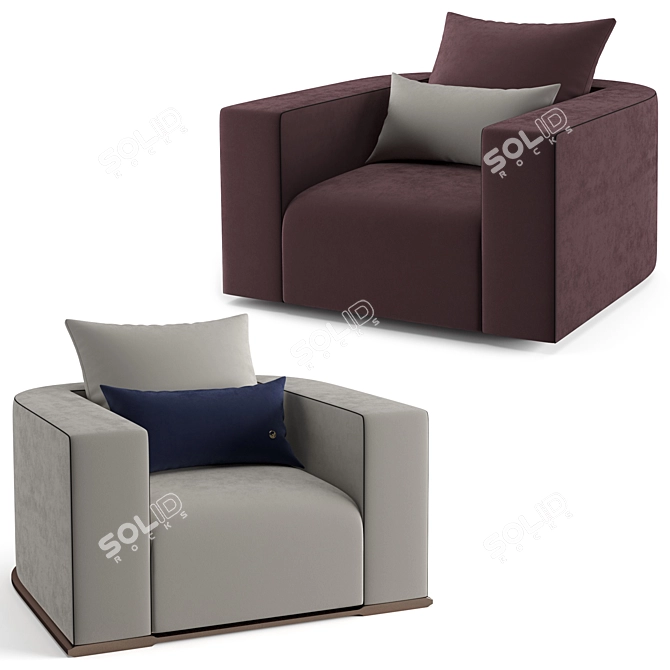 Fendi Casa Memoire Lite Armchair 3D model image 1