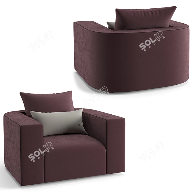 Fendi Casa Memoire Lite Armchair 3D model image 3