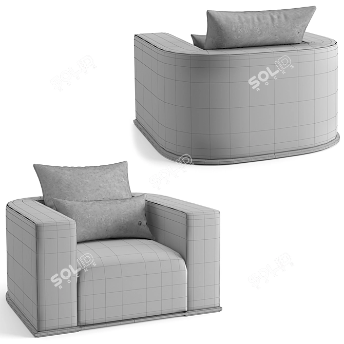 Fendi Casa Memoire Lite Armchair 3D model image 7