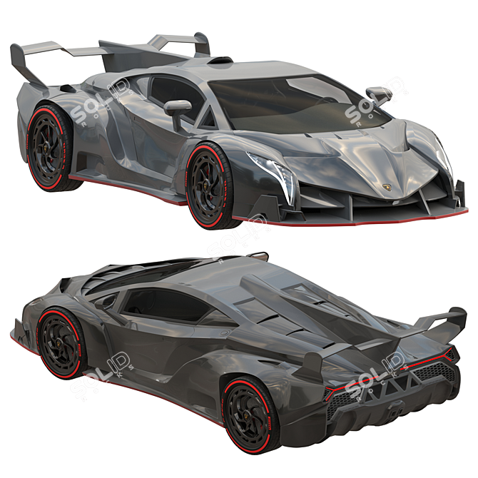 Sleek Lamborghini Veneno Replica 3D model image 1