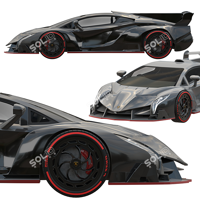 Sleek Lamborghini Veneno Replica 3D model image 3