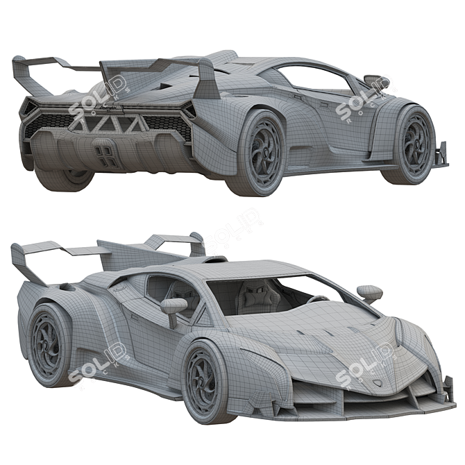 Sleek Lamborghini Veneno Replica 3D model image 4