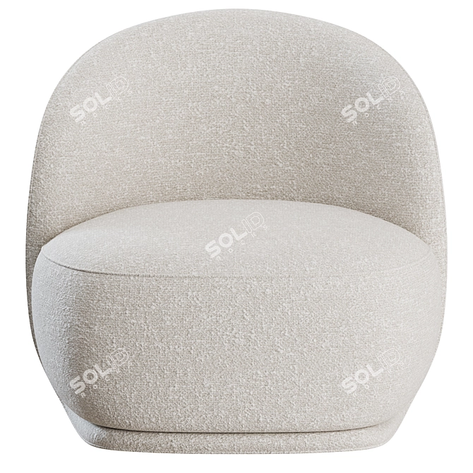 Elegant Bouclé Lounge Chair 3D model image 6