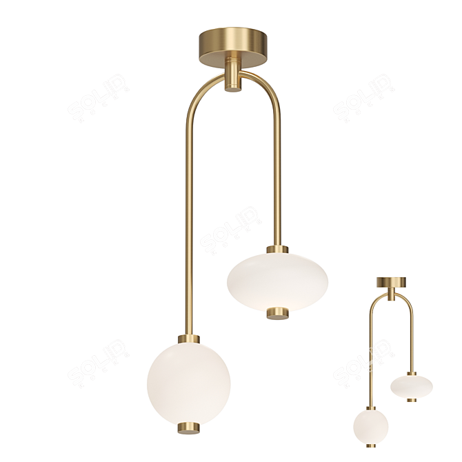 DARIA B: Elegant Glass Lamp with Arc Stand 3D model image 1