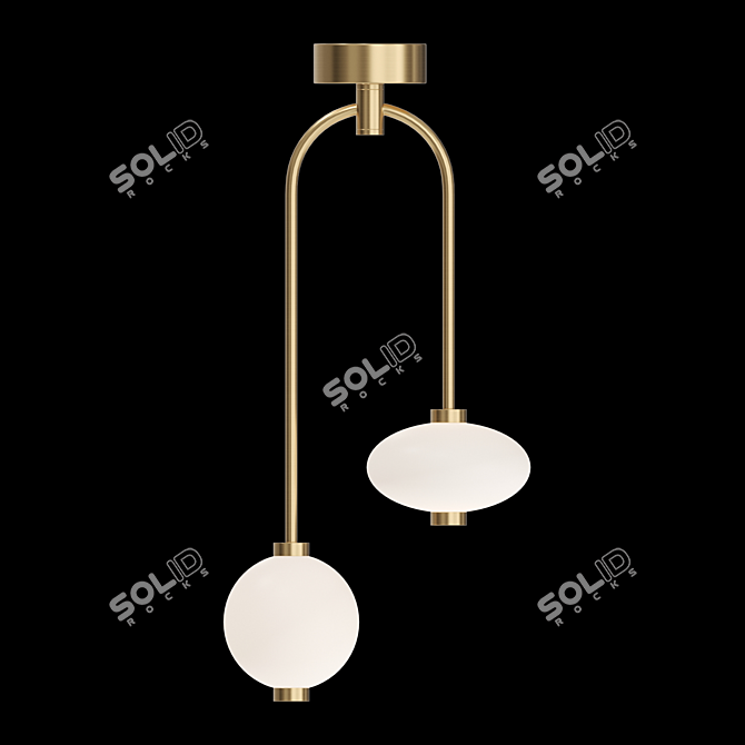 DARIA B: Elegant Glass Lamp with Arc Stand 3D model image 2