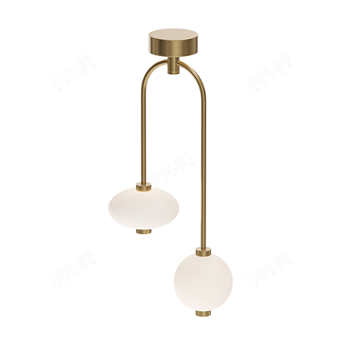 DARIA B: Elegant Glass Lamp with Arc Stand 3D model image 3
