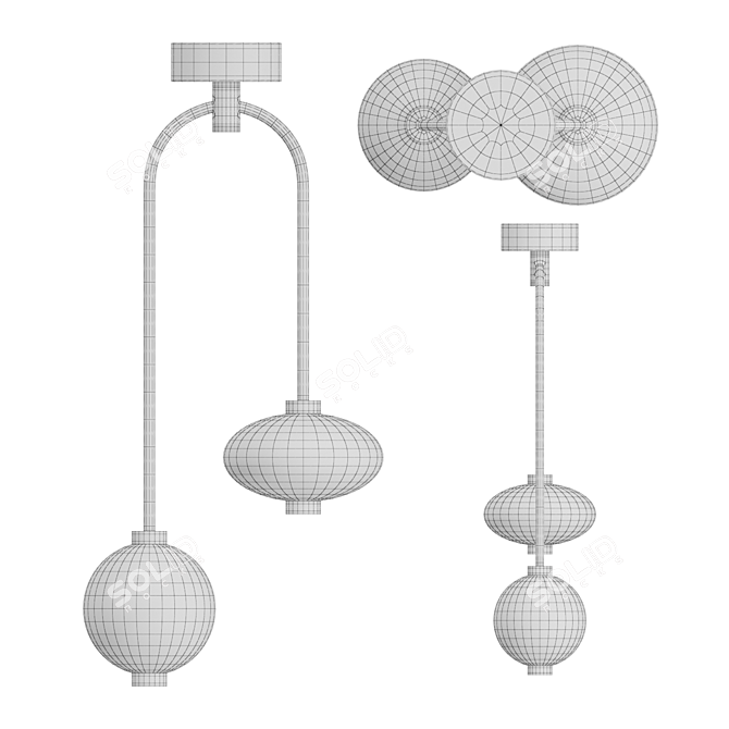 DARIA B: Elegant Glass Lamp with Arc Stand 3D model image 4