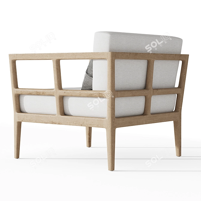 RH Laurel Teak Lounge Chair 3D model image 3