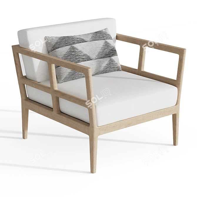 RH Laurel Teak Lounge Chair 3D model image 4