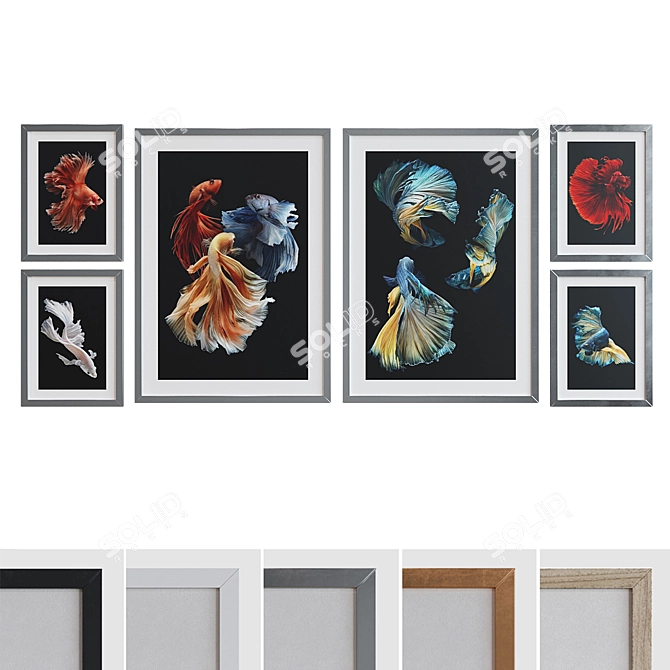 Aquarium Fish Picture Frame Set 3D model image 1