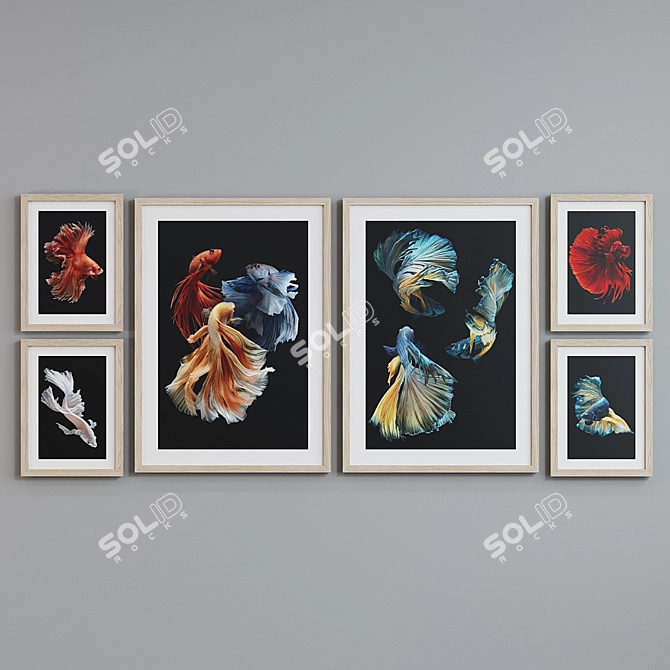 Aquarium Fish Picture Frame Set 3D model image 3