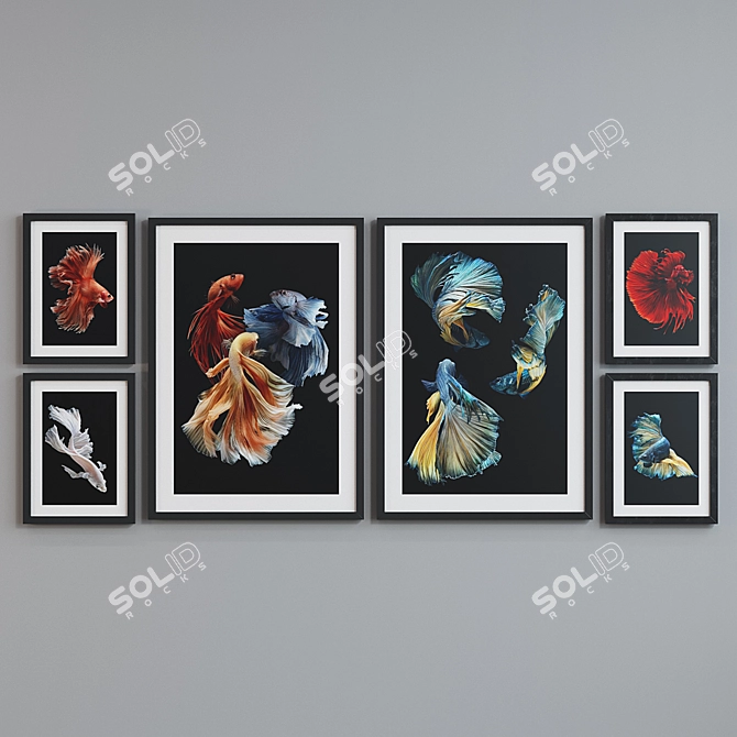 Aquarium Fish Picture Frame Set 3D model image 5