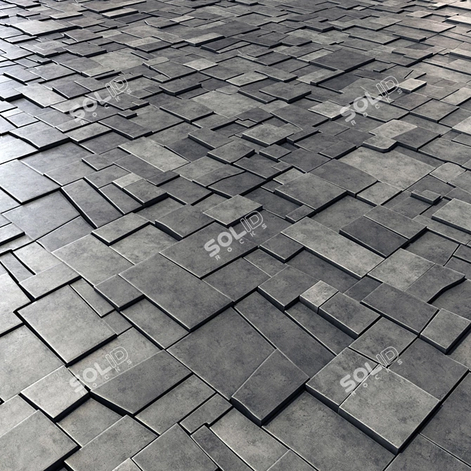 Elegant Smooth Stone Tiles 3D model image 1