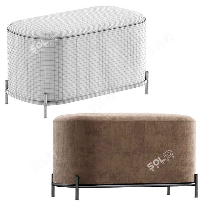 Modern Coco Bench: Sleek and Stylish 3D model image 7