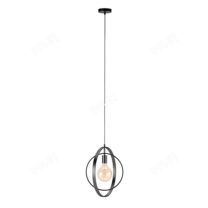 Industrial Charcoal Silverton Ceiling Lamp 3D model image 1