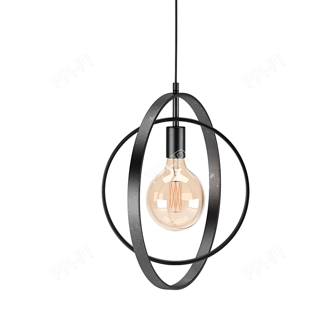 Industrial Charcoal Silverton Ceiling Lamp 3D model image 2