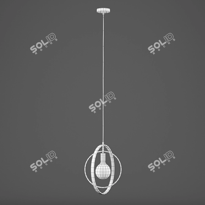 Industrial Charcoal Silverton Ceiling Lamp 3D model image 5