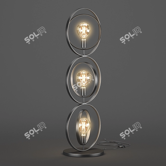 Silverton Charcoal Industrial Floor Lamp 3D model image 4