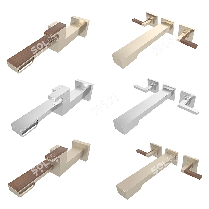 Title: Frank Lloyd Wright-Inspired Brizo Faucet & Shower 3D model image 3