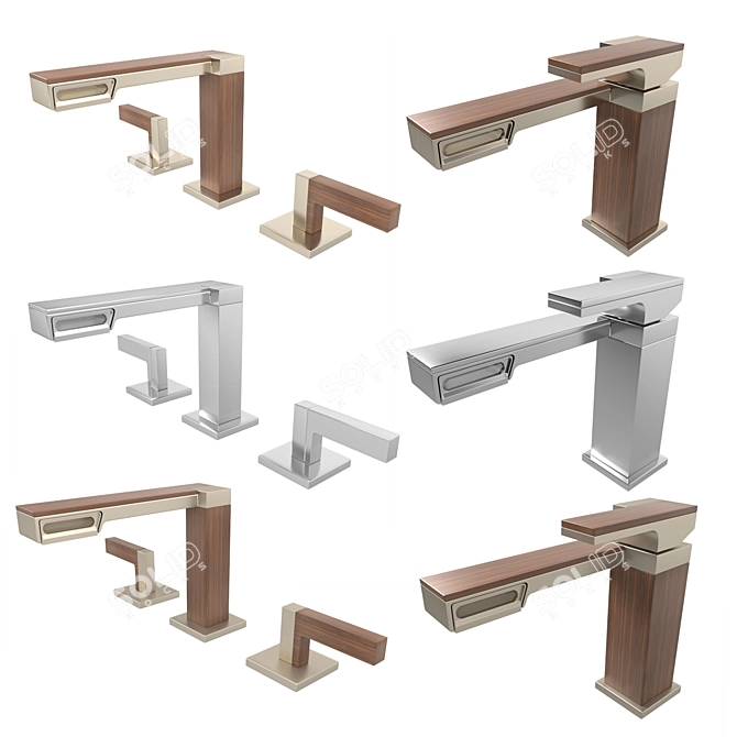 Title: Frank Lloyd Wright-Inspired Brizo Faucet & Shower 3D model image 4