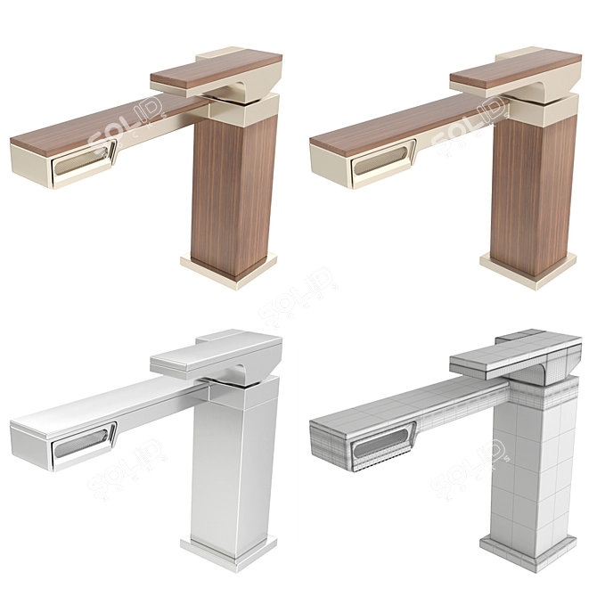 Title: Frank Lloyd Wright-Inspired Brizo Faucet & Shower 3D model image 10