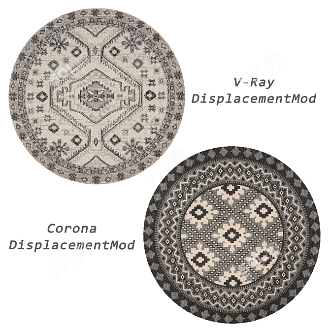 Versatile Round Rugs Set - No 309 3D model image 3