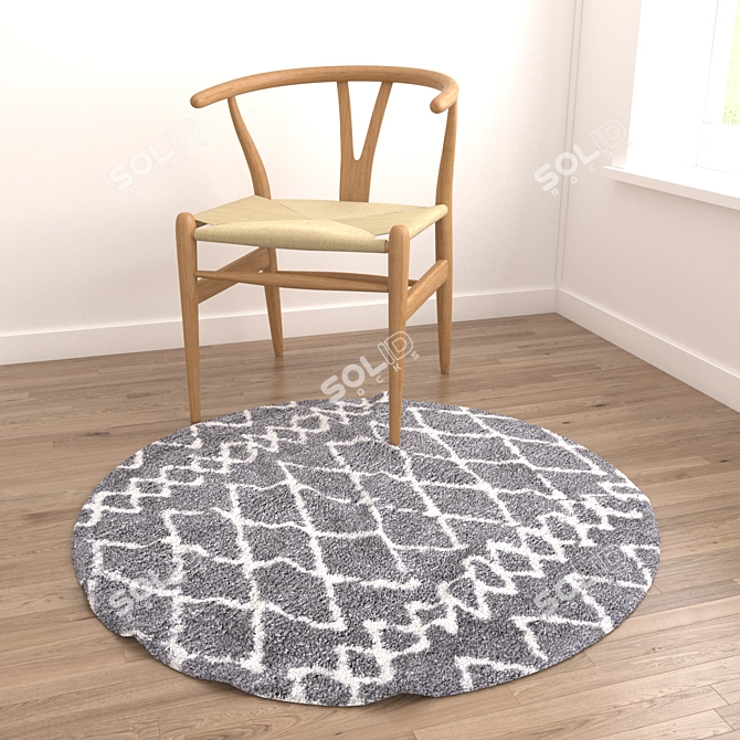 Stylish Set of 6 Round Rugs 3D model image 2