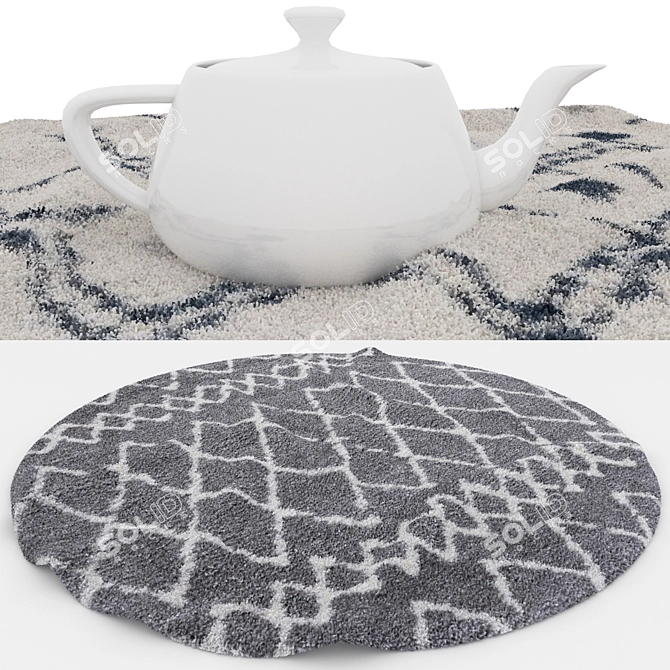 Stylish Set of 6 Round Rugs 3D model image 3