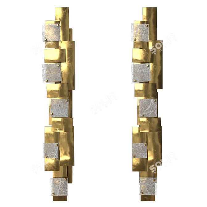 Modernist Gallery Glustin Sconces: Sleek Design Duo 3D model image 1