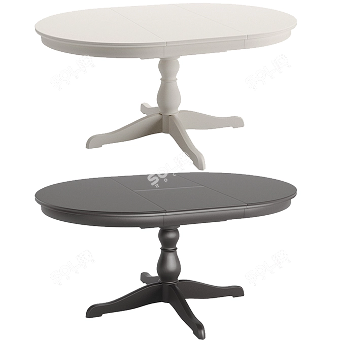 Scandinavian Style: INGOLF Chair & INGATORP Sliding Table 3D model image 3