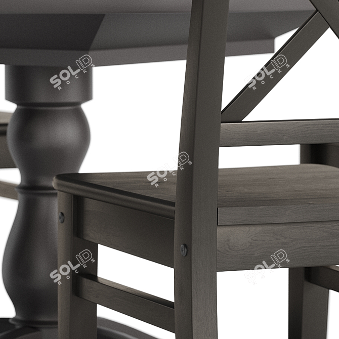 Scandinavian Style: INGOLF Chair & INGATORP Sliding Table 3D model image 5