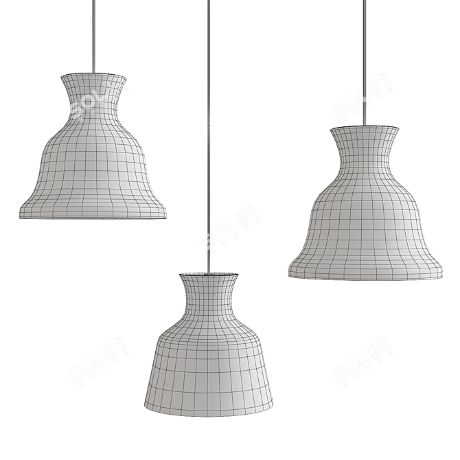 Elegant Salute Clear Pendant Light 3D model image 2