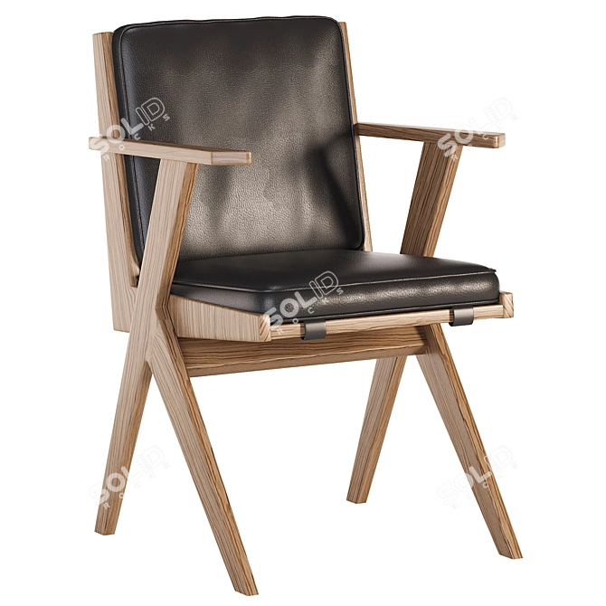 Tribute Wooden Chair: Stylish and Sustainable 3D model image 1