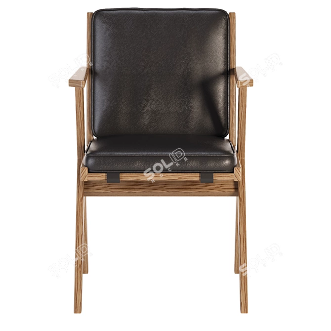 Tribute Wooden Chair: Stylish and Sustainable 3D model image 2