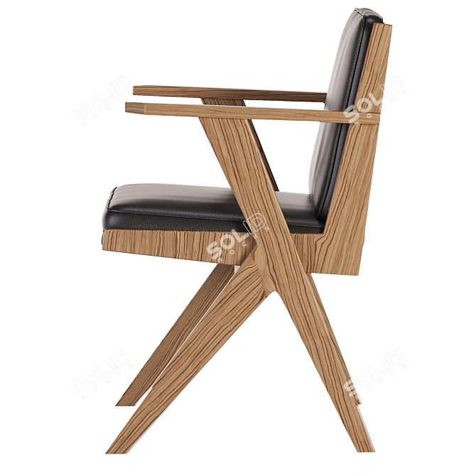 Tribute Wooden Chair: Stylish and Sustainable 3D model image 3