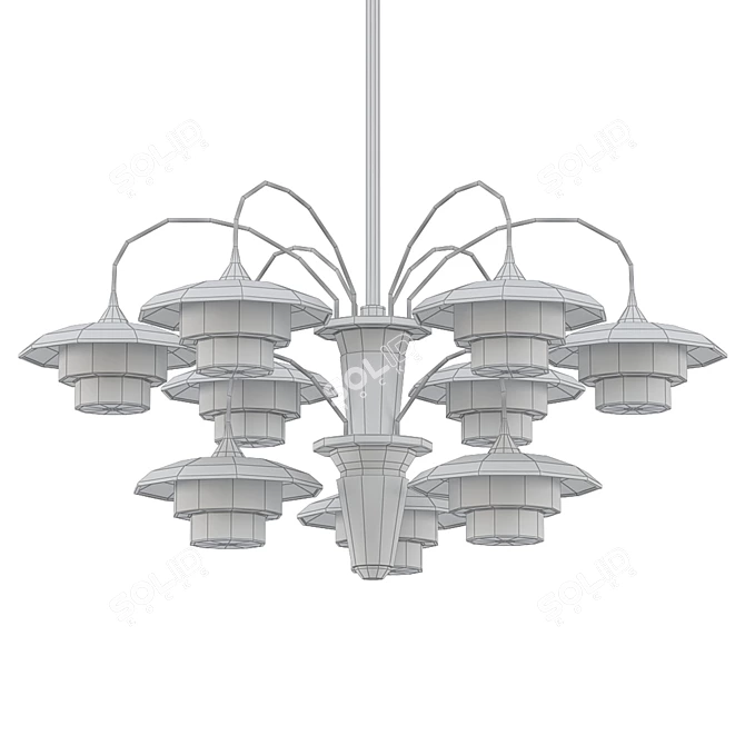 Elegant Hudson Valley Barron Chandelier 3D model image 2