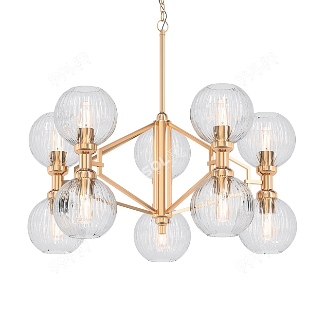 Radiant Cyan Helios Chandelier 3D model image 1