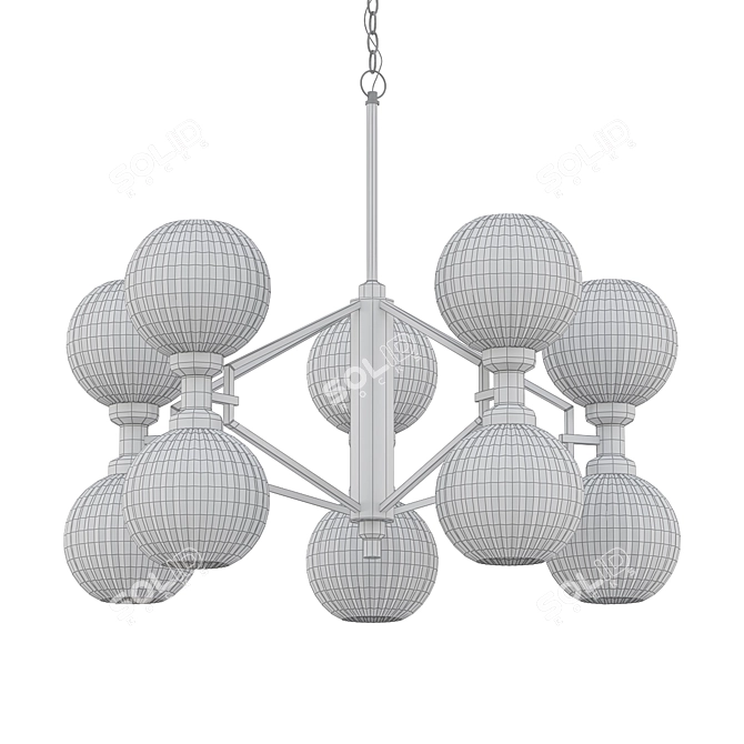 Radiant Cyan Helios Chandelier 3D model image 2