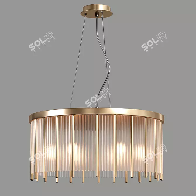 Elegant Abur Chandelier Upgrade 3D model image 1