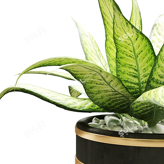 Elegant Greenery in Vase 3D model image 4