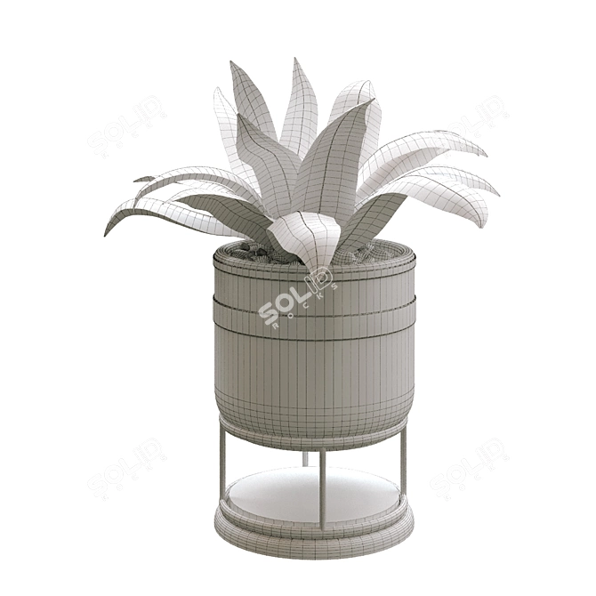 Elegant Greenery in Vase 3D model image 6