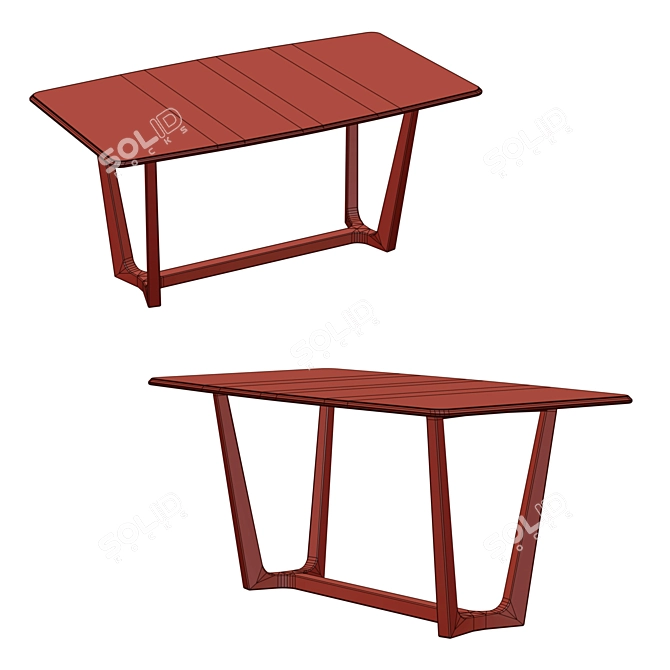 Mia Casa Loran Dining Table 3D model image 7