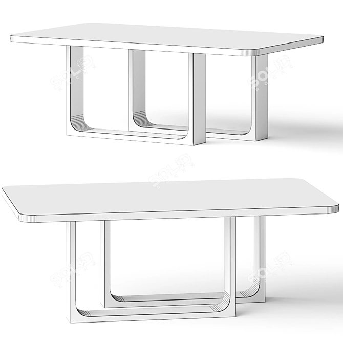 Versatile CB2 Dining Table: Stylish and Functional 3D model image 2