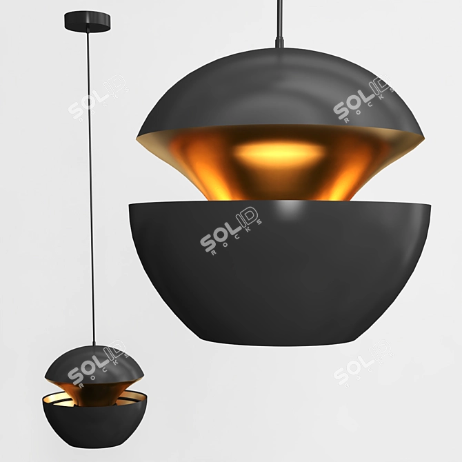 Illuminating Apple: Stylish LED Pendant 3D model image 3