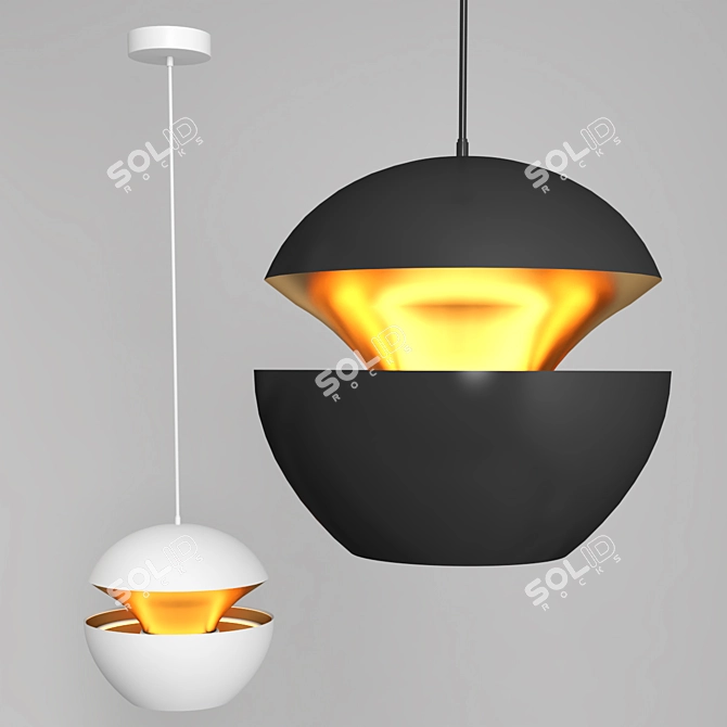 Illuminating Apple: Stylish LED Pendant 3D model image 4