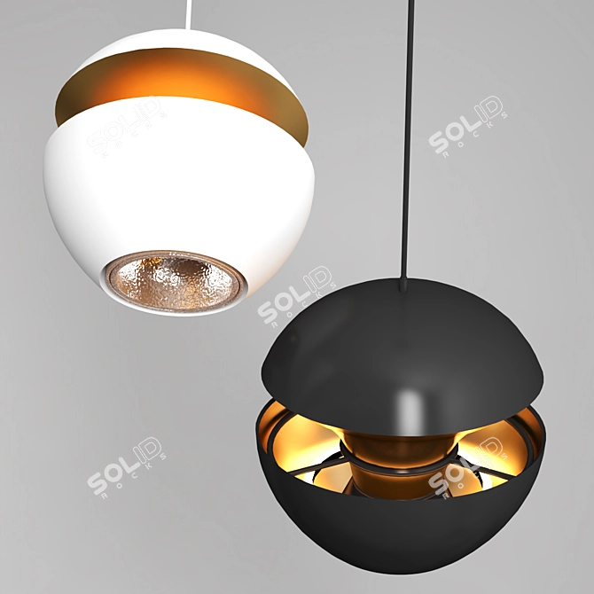 Illuminating Apple: Stylish LED Pendant 3D model image 5