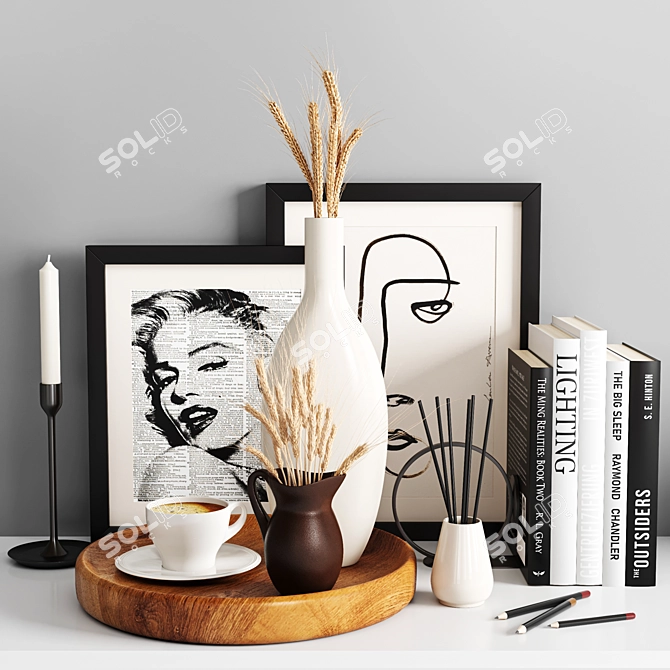 Elegant Interior Decor Set 3D model image 1